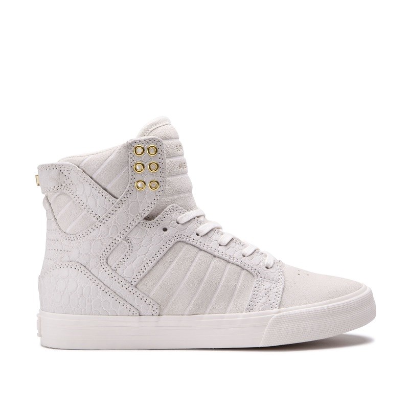 Supra Skytop Hvite Høye Sneakers Dame [NO-9-S683]
